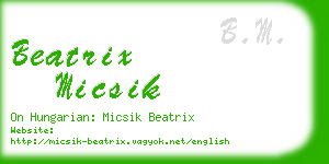 beatrix micsik business card